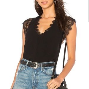 Free People Lovin’ On You Lace Top in Black (Size S)